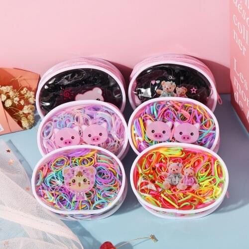 200/400/Set Elastic Hairbands For Women Girls New Hair Band Knot Pearl Headbands Set With Bag Headwear 2020