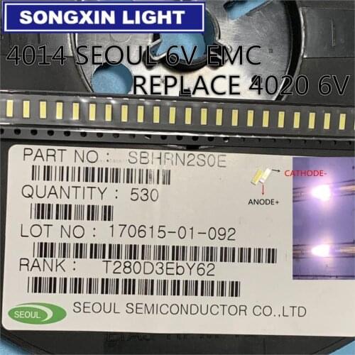 200PCS/Lot FOR SEOUL 4014 SMD LED Beads Cold white 1W 6V 150mA For TV/LCD Backlight LED Backlight High Power LED 4020 6V