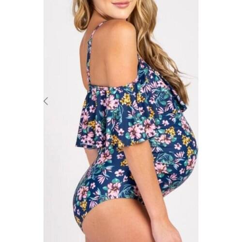 2019 New Style European And American-Style Pregnant WOMENS-One-piece Printed Bikini Foreign Trade Popular Womens Swimsuit