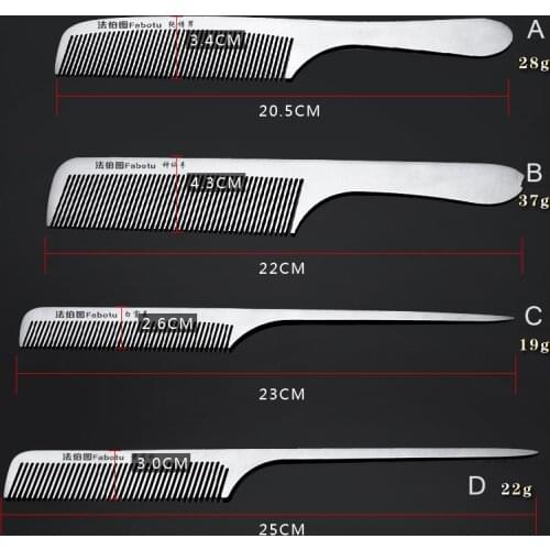 9pcs/Lot Professional stainless steel Hair Salon Cutting Combs Brushes Anti-Static Hair Brushes Hairbrushes Hair Shear Tail Comb