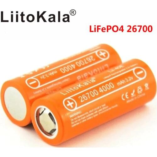 3.2v LiitoKala Lii-40E Lifepo4 26700 4000mah rechargeable battery accu lithium cell high capacity 10A pilas diy pack mod toys