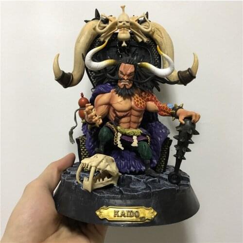 Anime Kaido Quatro Four Emperors Sittingg Ver. Luffy Fighter PVC Action Figures Luffy Zoro Sanji Collectibles Model