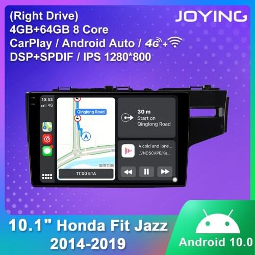 Android 10.0 Car Radio 4GB RAM+64GB ROM Octa Core 10.1" IPS Android Auto Support WiFi/Bluetooth/4G For Honda Fit Jazz 2014-2019