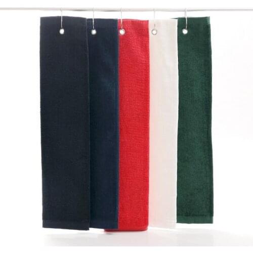 Free shipping Wholesale Hot sale 40*60cm 100% cotton golf towels with mental hook high quality sport towel soft gym towels
