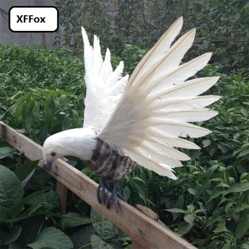 Big simulation white wings eagle model foam&feather gray stripe eagle bird toy gift about 46x90cm xf0678