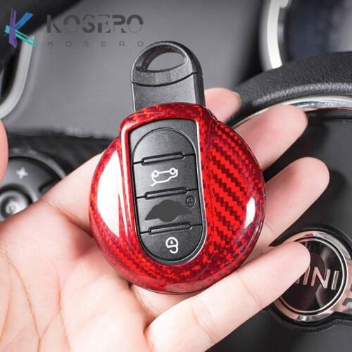 For BMW MINI Cooper Clubman F54 F55 F56 F57 F60 Carbon Fiber Key Case Protection Cover Deocoration Shell Car Styling Accessories