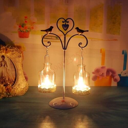 European pastoral style Moroccan Style Iron Glass Hanging Candle typhoon lamp simple fashion accessories