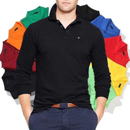 FACRABE Long Sleeve Polos For Men