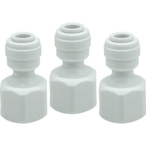 1/4" Push Fit - 1/2" Female Thread PE Pipe Fitting Hose Quick Connector Adapter Aquarium RO Water Filter Reverse Osmosis System