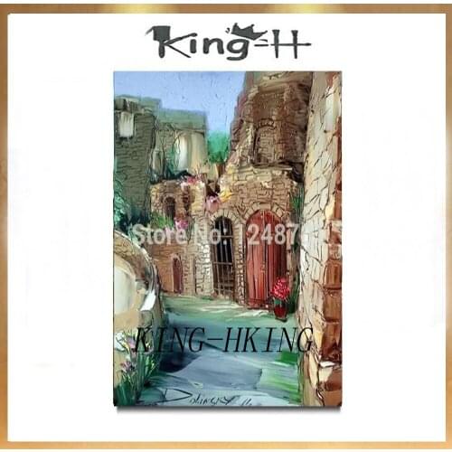 Hand-painted oil painting canvas city construction building the scenery of the sitting room decorate draw office lobby hotel