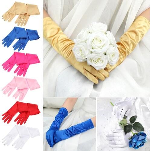 Classic Satin Women Long Gloves Female Opera Evening Party Prom Ladies Gloves Flapper Gloves Prom Matching Costume