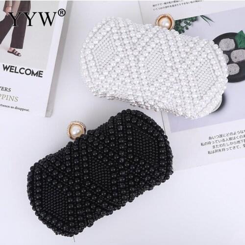 Clutch Bags in Handbags Small Black And White Wedding Clutch For Women Fashion Handbags Elegant Wedding Bridal Party Purse 2021