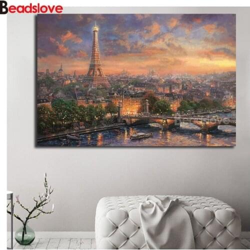 Diy Square round drill diamond painting cross stitch Full 100% embroidery"European city panorama"diamond embroidery kits