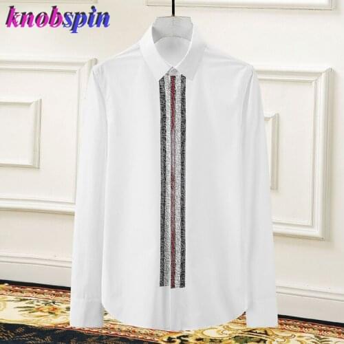 Brand quality Business male dress Shirt 2019 Long sleeve Slim Casual Chemise homme Luxury mens Clothes Big Size 3XL 4XL Dresses
