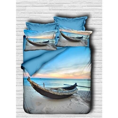 Özinci 3D Kayak and Beach Themed Double Kişilk Duvet cover set