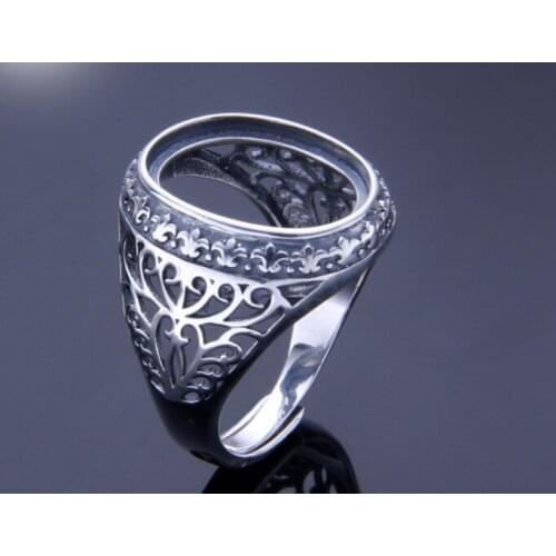 13*17mm 925 STERLING SILVER women men Semi Mount Bases Blanks base blank Pad VINTAGE ring rings Setting set jewelry gift A1261