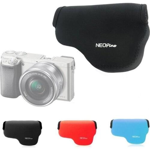 Portable Neoprene Soft Camera Bag case For SONY A6000 A6000L A6100 NEX-6 NEX-7 with 16-50mm Lens protective Cover Pouch