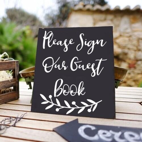 Please Sign our Guest Book Vinyl Decal for Wedding sign DIY Guest Book sign Chalkboard Sticker Wedding Ceremony Decor G284