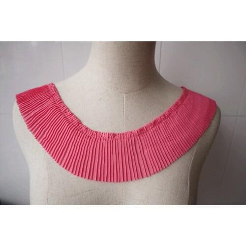 Watermelon pink pleat ruffled chiffon trim, 6 cm wide pleated chiffon trim for sewing accessories multi colors