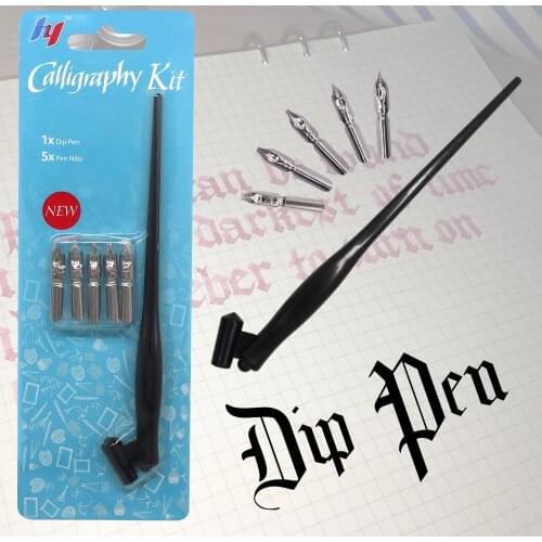 New Arrival Dip Pen Manga Calligraphy Dip Pen Holder+6 Nibs for Lettering Sketching Drawing Kit Fountain Pen Stationery Supplies