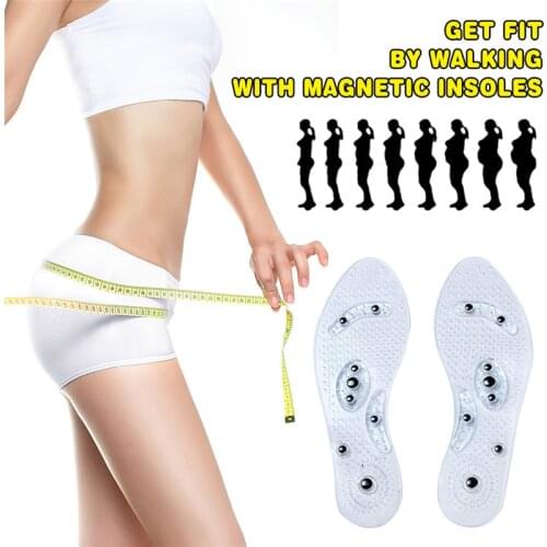 Magnetic Therapy Silicone Insoles Transparent Massage Foot Weight Loss Slimming Insole Health Care Shoe Pad Sole Dropshipping