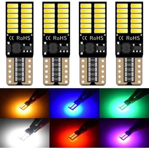 4pcs T10 LED CanBus bulbs 194 168 W5W Error Free Super Bright 4014SMD car Front Sidemarker lights interior Dome Reading Lamps