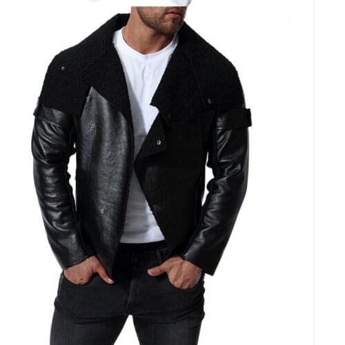 S-XXL Autumn new mens clothing motorcycle leather jacket hair stylist personality punk PU leather jacket stage singer costumes
