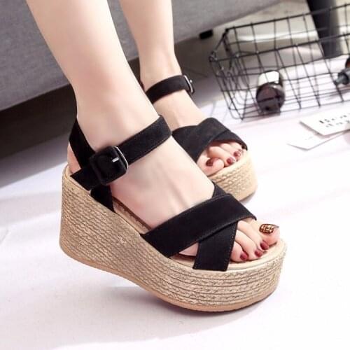 New Arrival Summer Buckle Womens Sandals Fish Mouth Fashion High Heel Platform Open Toes Women Sandals Shoes
