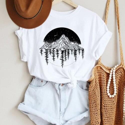 Women Cartoon Camper Travel Lovely Ladies Style Fashion Summer Lady Print Tee Graphic T Top Female Tshirts Clothes T-Shirt