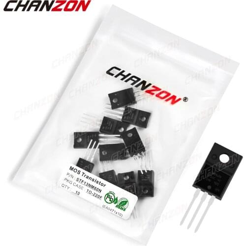 10pcs STF13NM60N TO-220F Mosfet Bipolar Junction Transistor BJT SIC Mos Fets Triode Tube 600V STF13NM60 DPAK Integrated Circuits