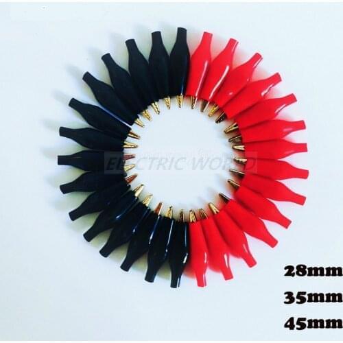 100pcs Alligator Clips Electrical Test Lead Roach Clip Test Jumper Wire Connectors Cable Connectors Double-ended Crocodile Clips