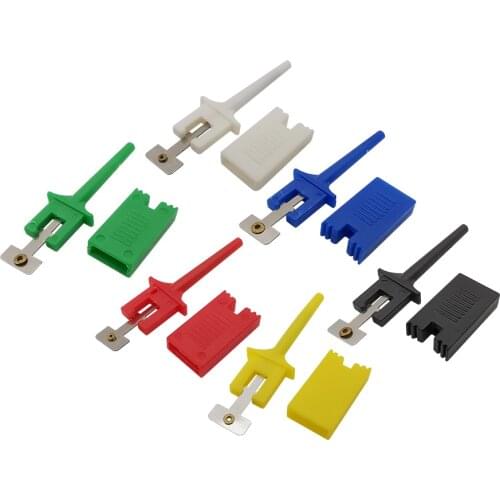 12Pcs Test Hook Clips for Logic Analyzers Logic Test Clip Red Black Yellow Green Blue White Flattening Test Flat Hook Connection