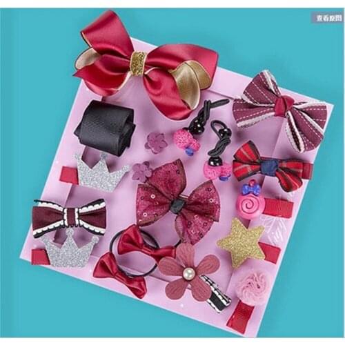 18PCS/Set Kids Hairpin Set Bowknot Flower Motifs Hair Clip Children Hearwear Accessories