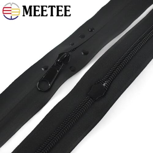 2/4M 10# Waterproof Zipper for Sewing with Sliders Nylon Reverse Loading Coil Code Invisible Zip DIY Clothes Garment Accessories