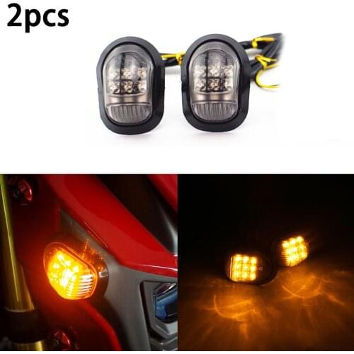 2Pcs 12V Yellow Lighting Motorbike Indicators Blinker 9 LED Motorcycle A Pair Piranha Light Flasher Turn Signal Light