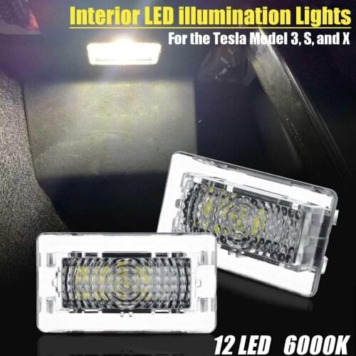2Pcs Car High Brightness White Led High Output Interior Light Door Lamp Puddle Trunk Light Kit Universal For Tesla Model 3 S X