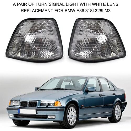 2pcs Turn Signal Light With White Lens light bulbs LED lamps for cars For BMW E36 318i 328i M3 car styling