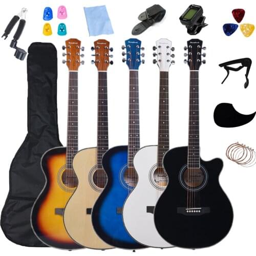 40 inch Electric Acoustic 6 String Guitar Pick up Equipment Steel Strings Folk Guitar Pop Guitar Profession Guitarra AGT26-EQ