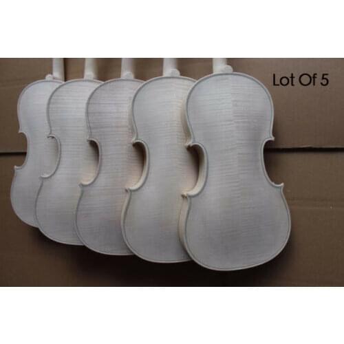 5pcs 4/4 violin unfinished handmade nice flame maple back Russian spruce top