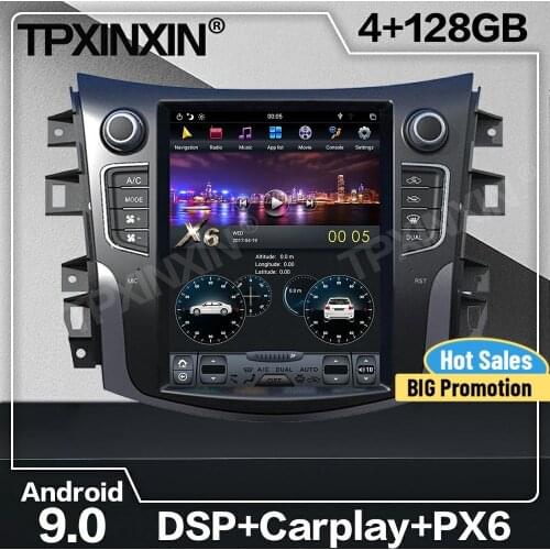 128G Tesla Screen Android 9 Car Radio 2 Din Stereo Receiver For Nissan Terra 2014 2015 2016 2017 2018 2019 GPS Audio Stereo Unit
