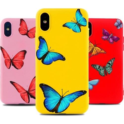 Butterfly Phone Case for IPhone 6s 7 8 11 Plus Pro X XS MAX XR SE Fashion Cases Soft Silicone Fitted TPU Back Accessories Cover
