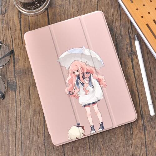 Lovely Girl Cartoon Tablet Stand Funda for iPad Air 4 Case 10.2 8th Generation 2020 7th Pro 11 12.9 Mini 5 Coque Air 2 5th 6th