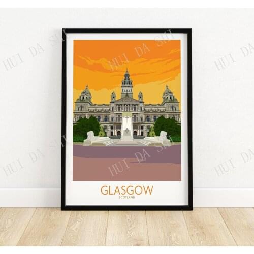 Glasgow Travel Poster | Scotland Art Print | Wall Art | Travel Poster | Artwork | Art Print Gift Idea