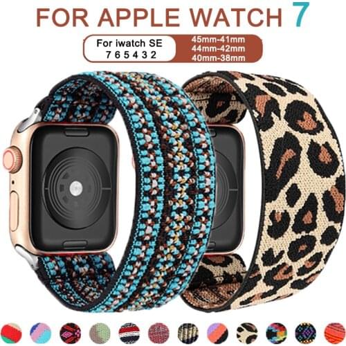 Bohemia Elastic Nylon Loop Band for Apple Watch 6SE Strap 38/40mm 42/44mm for Iwatch 5/4/3 2 Man Women Watch Band for Apple Band