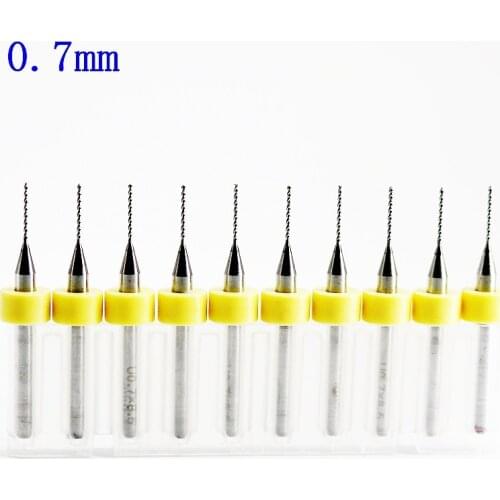 0.7mm 10pcs Carbide Dreme without ring imports Carbide PCB bit, printed circuit board Mini CNC Drill Kit, Woodworki