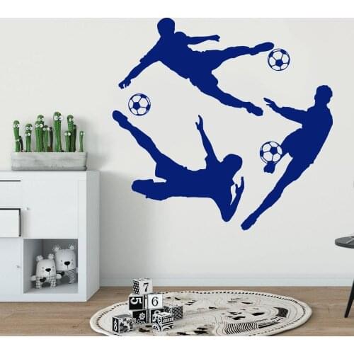 Different Striking Position Soccer Ball Wall Sticker Decal Soccer Sports Sticker Home Living Wall Art Decoration A002953
