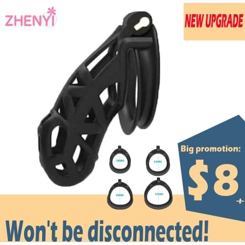 New 3D Mamba V6 Male Cobra Chastity Cage Device Double-Arc Cuff Penis Sleeve Cock Ring Adult Games Erotic Sex Toys For Men