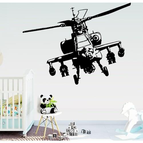 Drop Shipping Helicopter Wallstickers Wall Decal Sticker Home Decor For Childrens Room Bed Room Decor