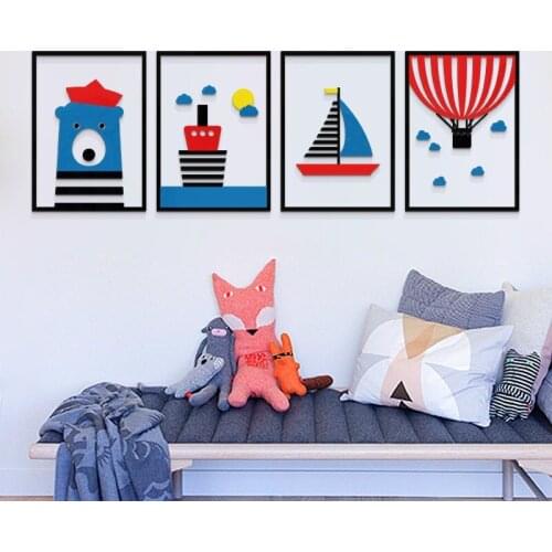 Northern Europe sailor Simple modern wallsticker Living room bedroom Background 3d acrylic DIY wall sticker