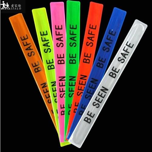 Be seen Be safe 30CM Reflective Wristband slap band promotional gifts bracelets slap wrap armband for running riding safety